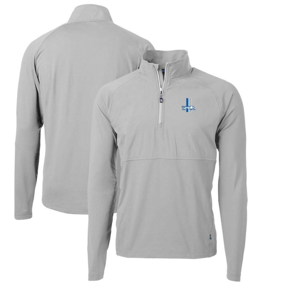 NFL Detroit Lions Cutter & Buck Adapt Eco Knit Hybrid Recycled Quarter-Zip Throwback Pullover Top