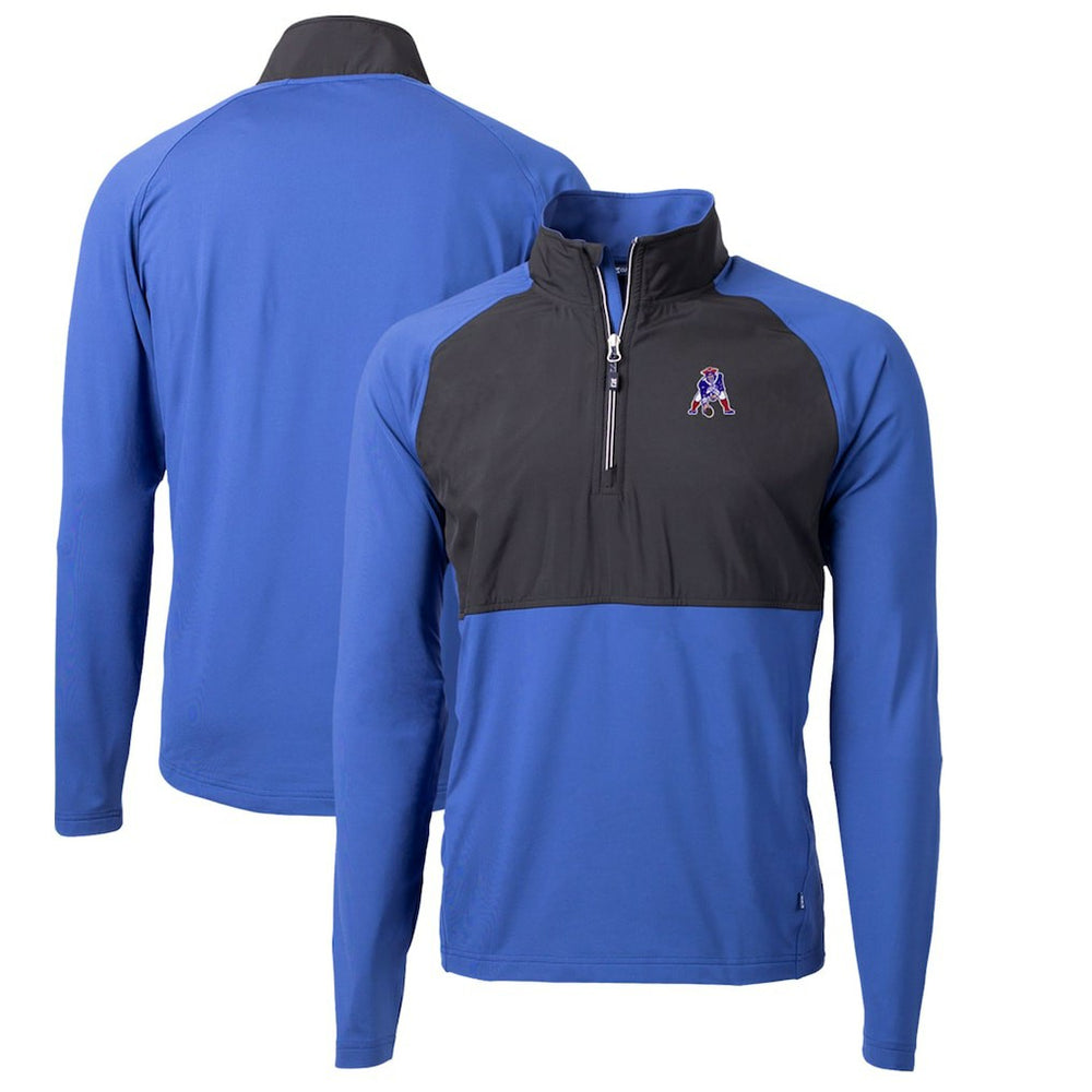 NFL New England Patriots Cutter & Buck Adapt Eco Knit Hybrid Recycled Quarter-Zip Throwback Pullover Top