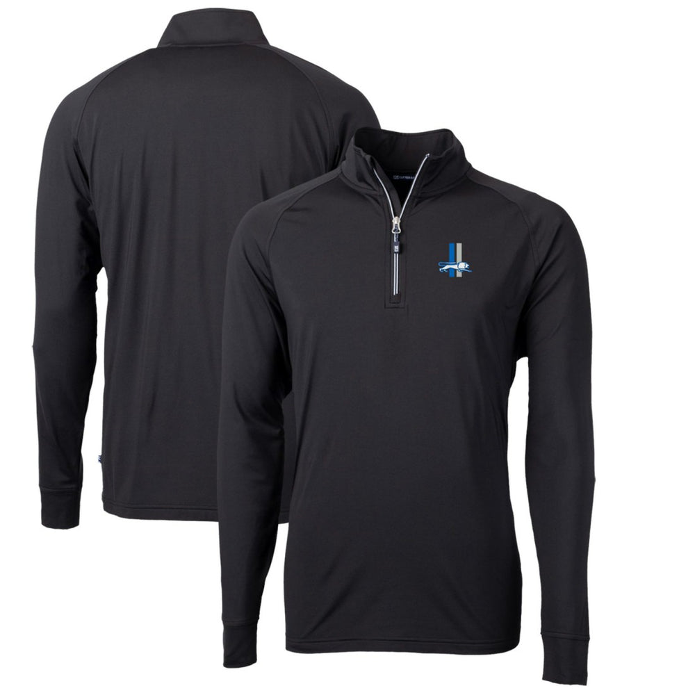 NFL Detroit Lions Cutter & Buck Adapt Eco Knit Stretch Recycled Quarter-Zip Throwback Pullover Top