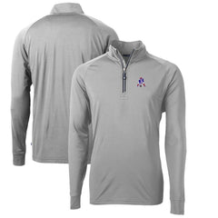 NFL New England Patriots Cutter & Buck Adapt Eco Knit Stretch Recycled Quarter-Zip Throwback Pullover Top