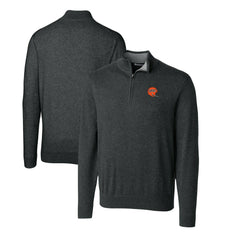 NFL Cincinnati Bengals Cutter & Buck Throwback Logo Lakemont Tri-Blend Quarter-Zip Pullover Sweater