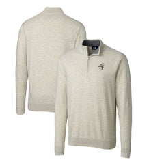 NFL New Orleans Saints Cutter & Buck Throwback Logo Lakemont Tri-Blend Quarter-Zip Pullover Sweater