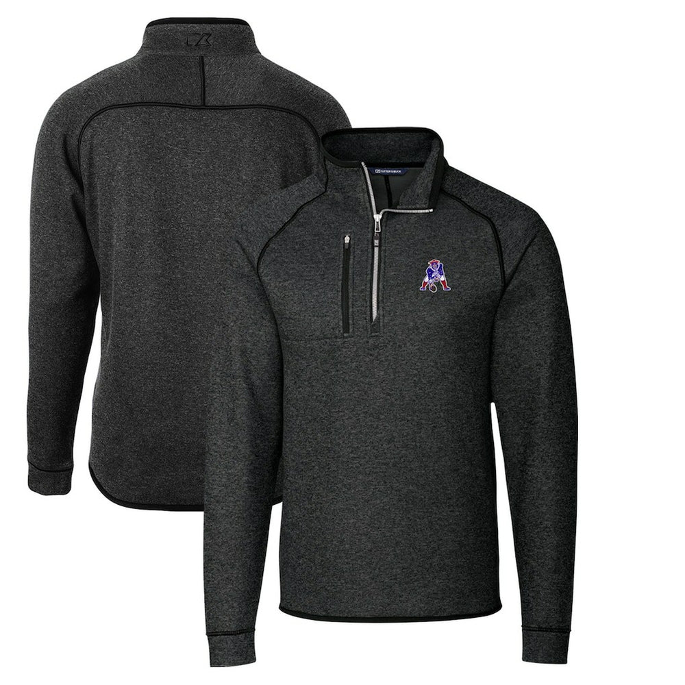 NFL New England Patriots Cutter & Buck Throwback Logo Mainsail Sweater-Knit Half-Zip Pullover Jacket