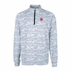 NFL Tampa Bay Buccaneers Cutter & Buck Throwback Logo Traverse Camo Print Stretch Quarter-Zip Pullover Top