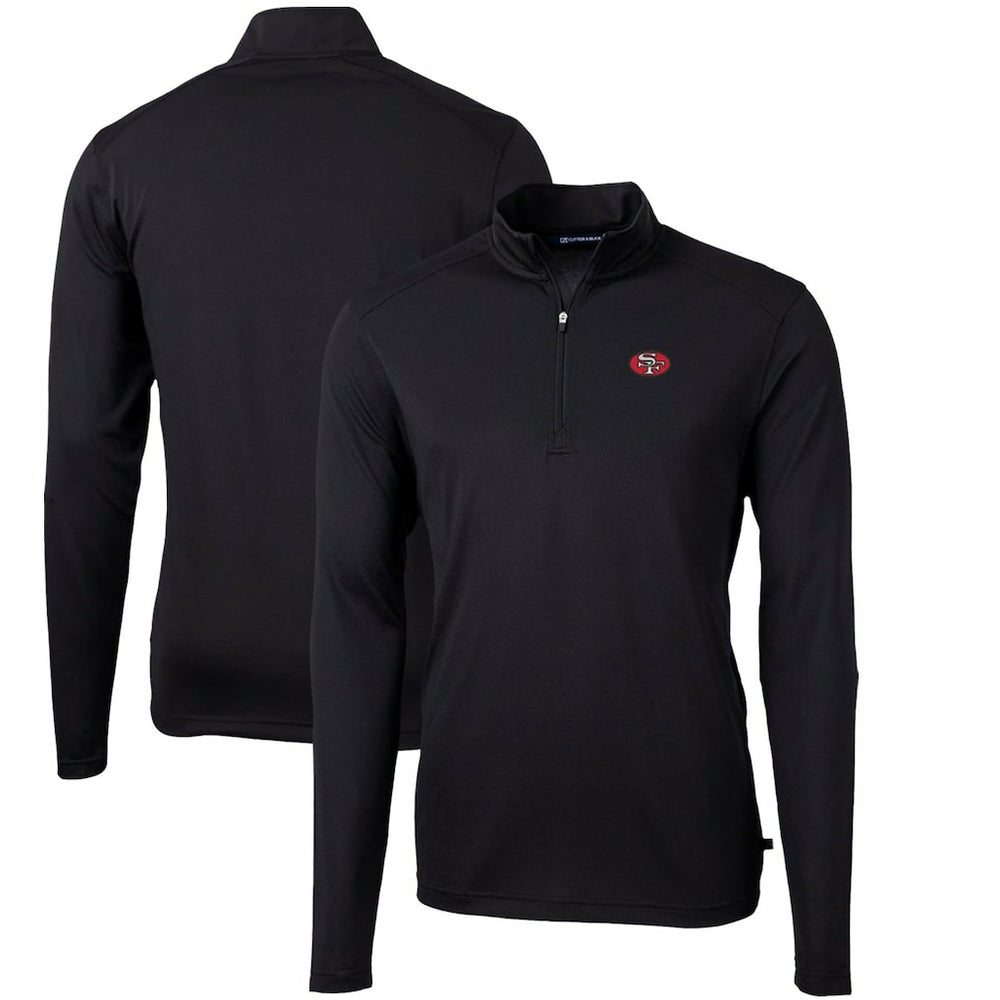 NFL San Francisco 49ers Cutter & Buck Throwback Logo Virtue Eco Pique Recycled Quarter-Zip Pullover Top