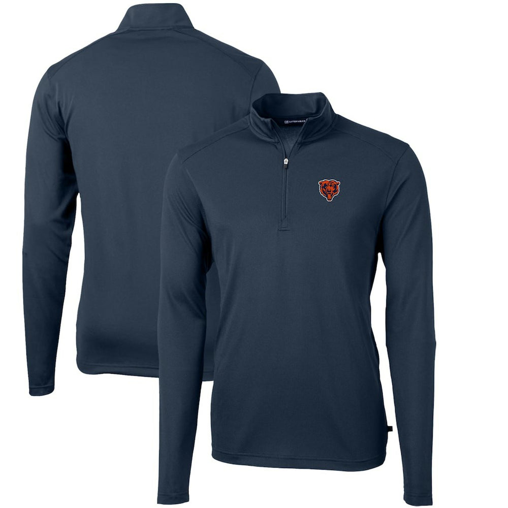 NFL Chicago Bears Cutter & Buck Throwback Logo Virtue Eco Pique Recycled Quarter-Zip Pullover Top