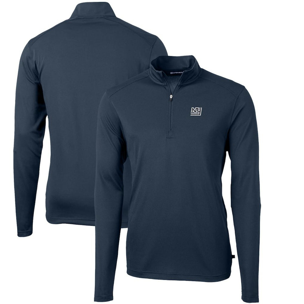 NFL New York Giants Cutter & Buck Throwback Logo Virtue Eco Pique Recycled Quarter-Zip Pullover Top