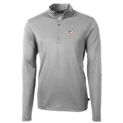 NFL Miami Dolphins Cutter & Buck Throwback Logo Virtue Eco Pique Recycled Quarter-Zip Pullover Top