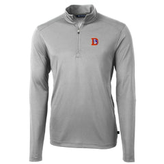 NFL Denver Broncos Cutter & Buck Throwback Logo Virtue Eco Pique Recycled Quarter-Zip Pullover Top