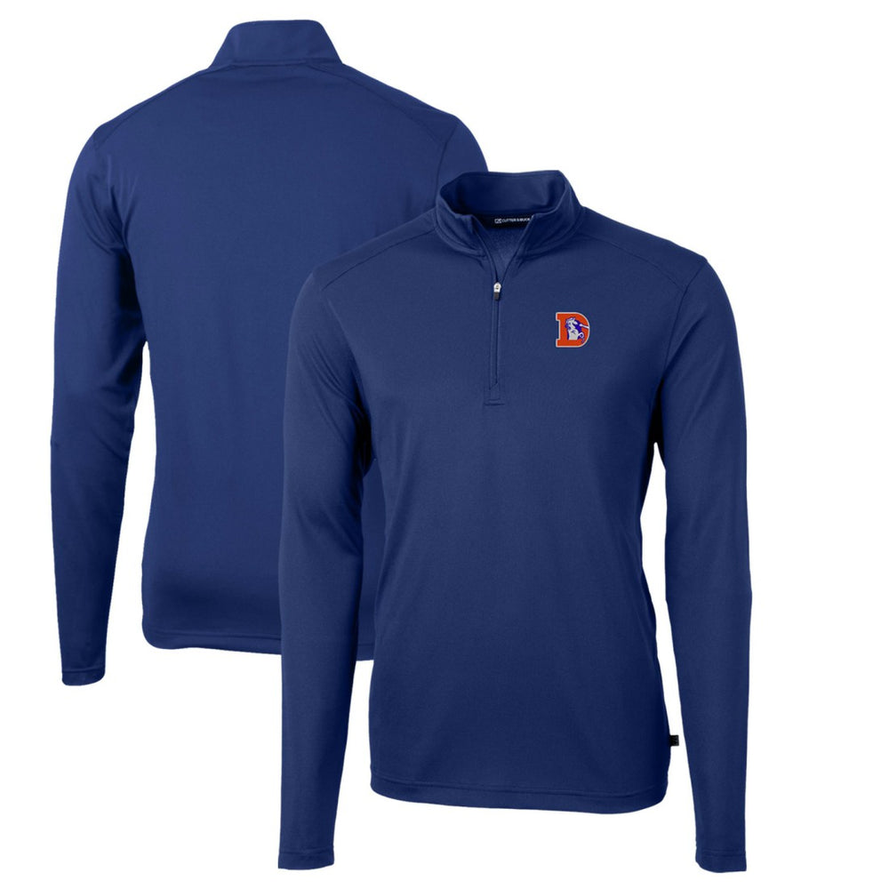 NFL Denver Broncos Cutter & Buck Throwback Logo Virtue Eco Pique Recycled Quarter-Zip Pullover Top