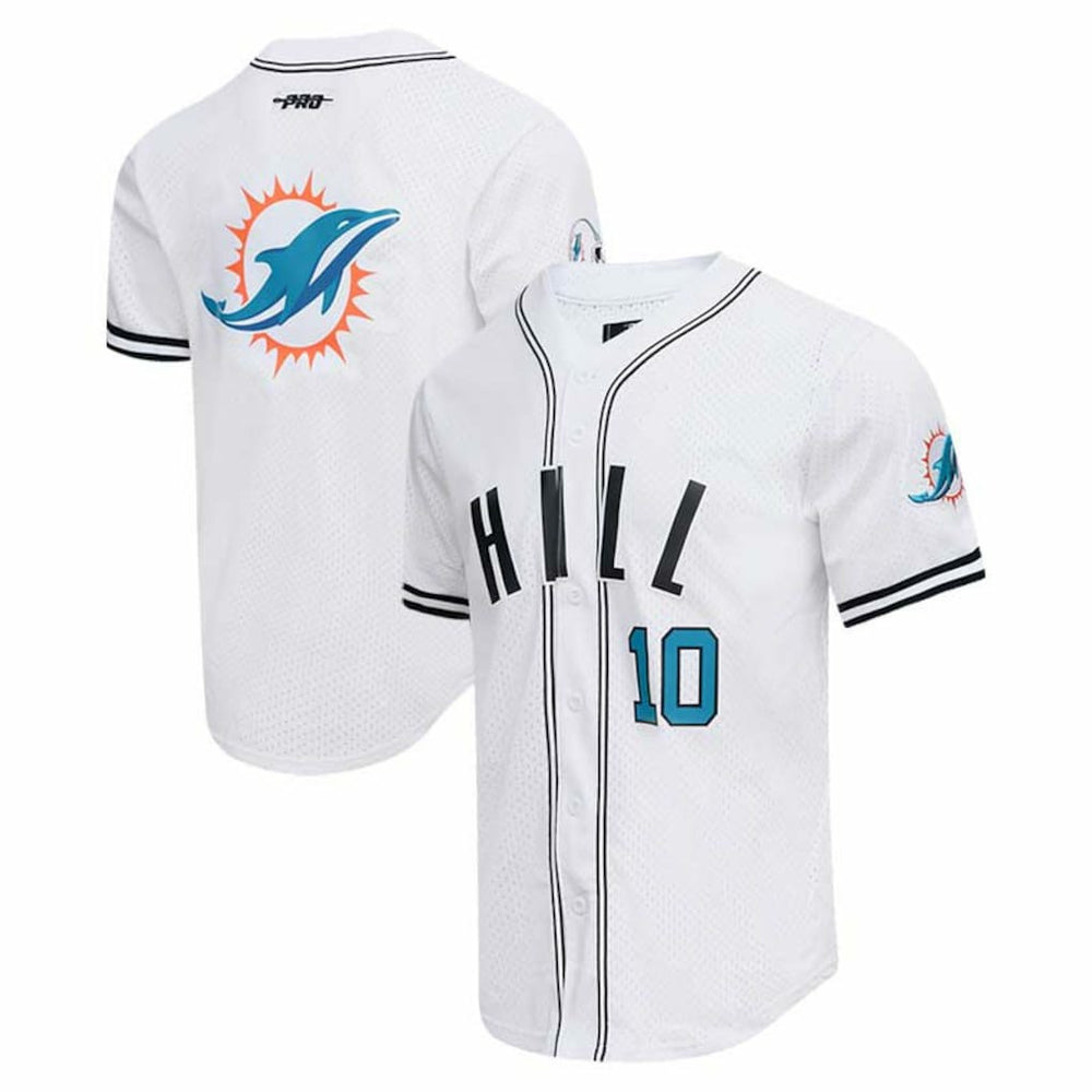 NFL Miami Dolphins Tyreek Hill Pro Standard Mesh Baseball Button-Up T-Shirt