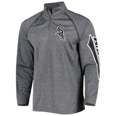 Chicago White Sox Stitches Wordmark Raglan Quarter-Zip Top - Heather Gray