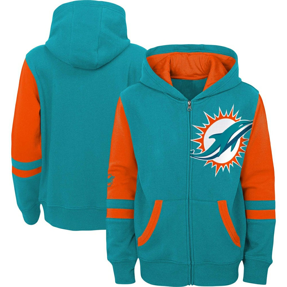 NFL Miami Dolphins Youth Colorblock Full-Zip Hoodie