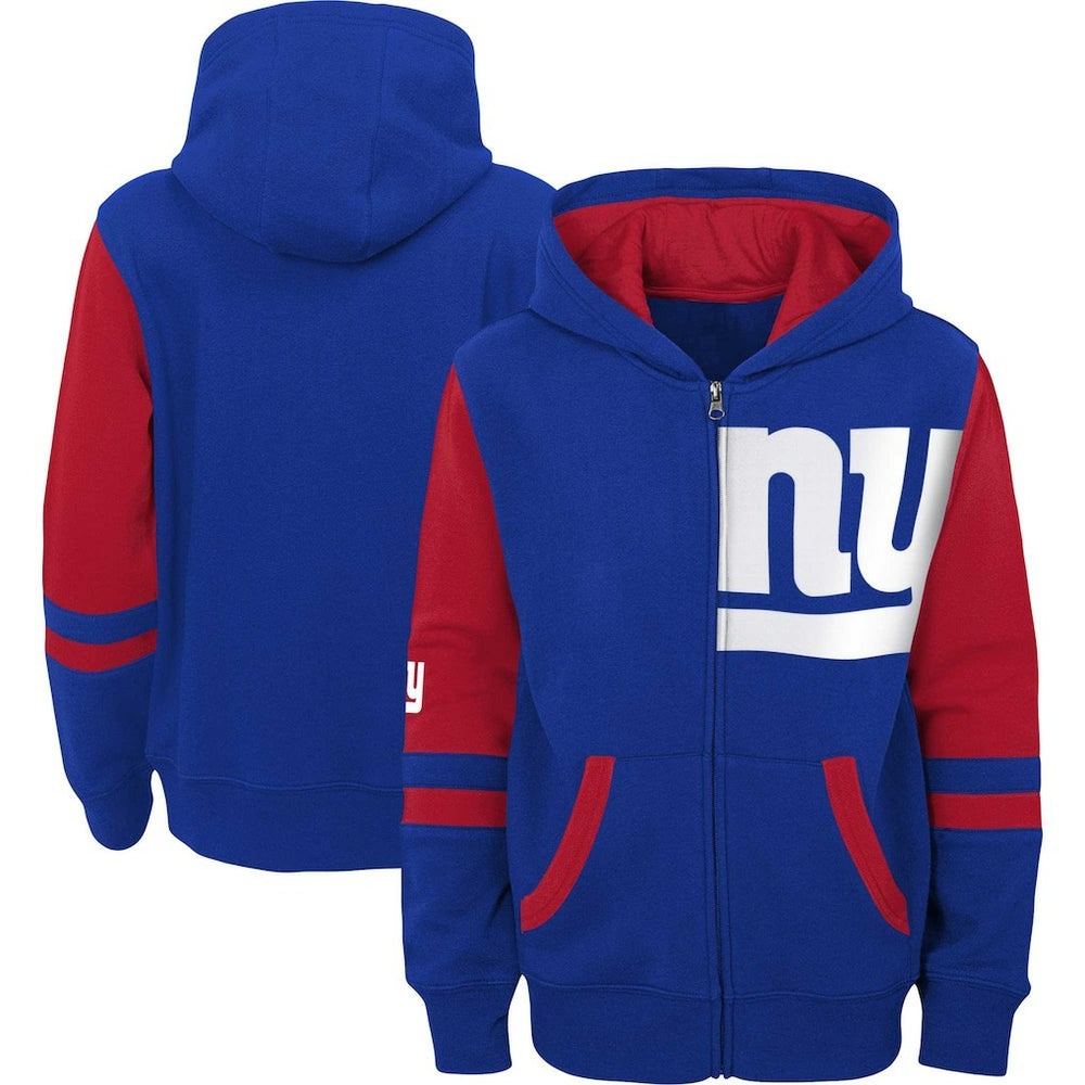 NFL New York Giants Youth Colorblock Full-Zip Hoodie