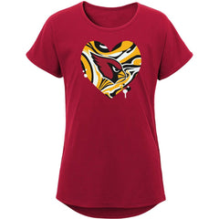 NFL Arizona Cardinals Girls Youth Drip Heart Dolman T-Shirt