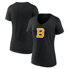 Boston Bruins Women's Alternate Logo V-Neck T-Shirt