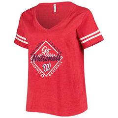 Washington Nationals Soft as a Grape Women's Plus Size V-Neck Jersey T-Shirt - Red