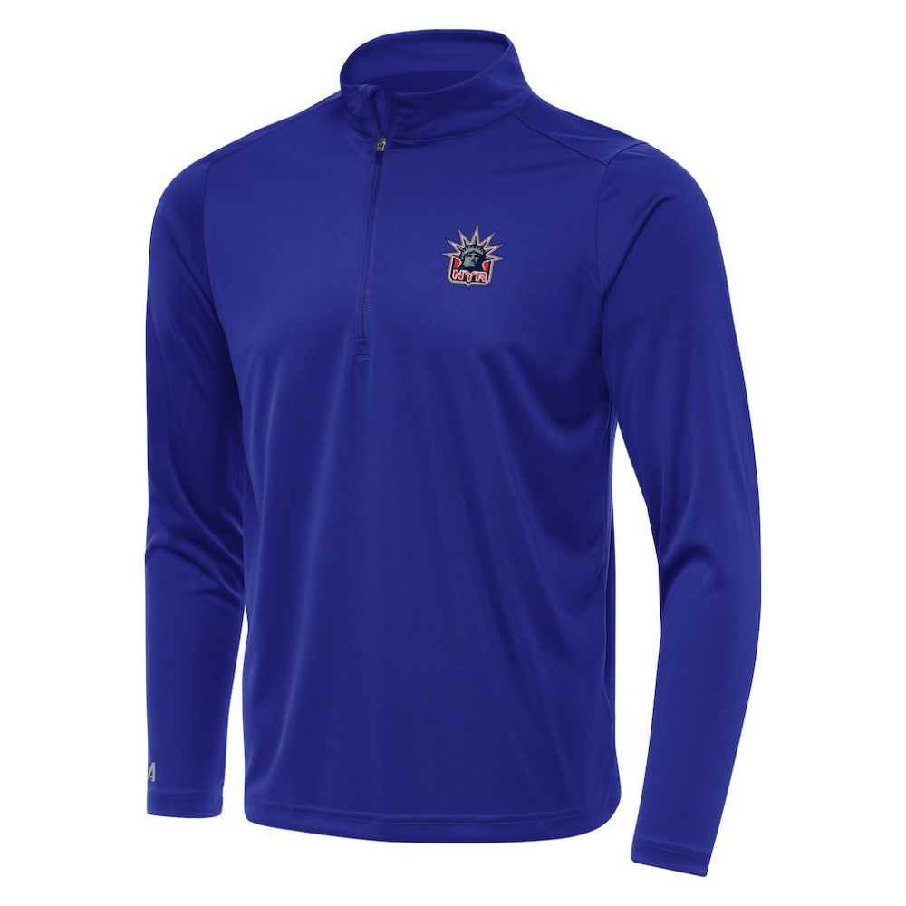 New York Rangers Antigua Special Edition 2.0 Tribute Quarter-Zip Pullover Top