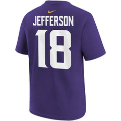 NFL Minnesota Vikings Justin Jefferson Youth Player Name & Number T-Shirt