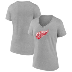 Detroit Red Wings Women's Primary Logo Team V-Neck T-Shirt