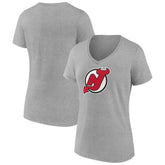 New Jersey Devils Women's Primary Logo Team V-Neck T-Shirt