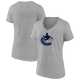 Vancouver Canucks Women's Primary Logo Team V-Neck T-Shirt