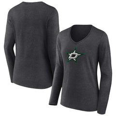 Dallas Stars Women's Primary Team Logo Long Sleeve V-Neck T-Shirt