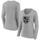 Los Angeles Kings Women's Primary Logo Team Long Sleeve V-Neck T-Shirt