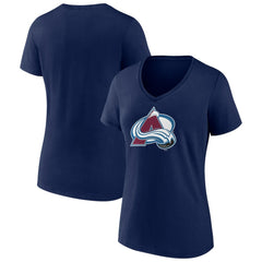 Colorado Avalanche Women's Team Primary Logo V-Neck T-Shirt