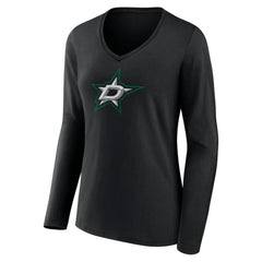 Dallas Stars Women's Primary Team Logo Long Sleeve V-Neck T-Shirt