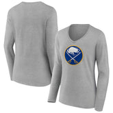 Buffalo Sabres Women's Primary Logo Team Long Sleeve V-Neck T-Shirt