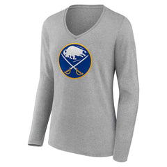 Buffalo Sabres Women's Primary Logo Team Long Sleeve V-Neck T-Shirt