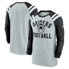 NFL Las Vegas Raiders Classic Arc Raglan Tri-Blend Long Sleeve T-Shirt