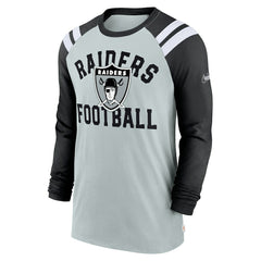 NFL Las Vegas Raiders Classic Arc Raglan Tri-Blend Long Sleeve T-Shirt