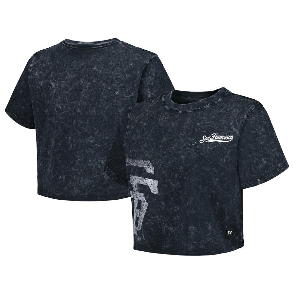 San Francisco Giants The Wild Collective Women's Cropped T-Shirt - Black