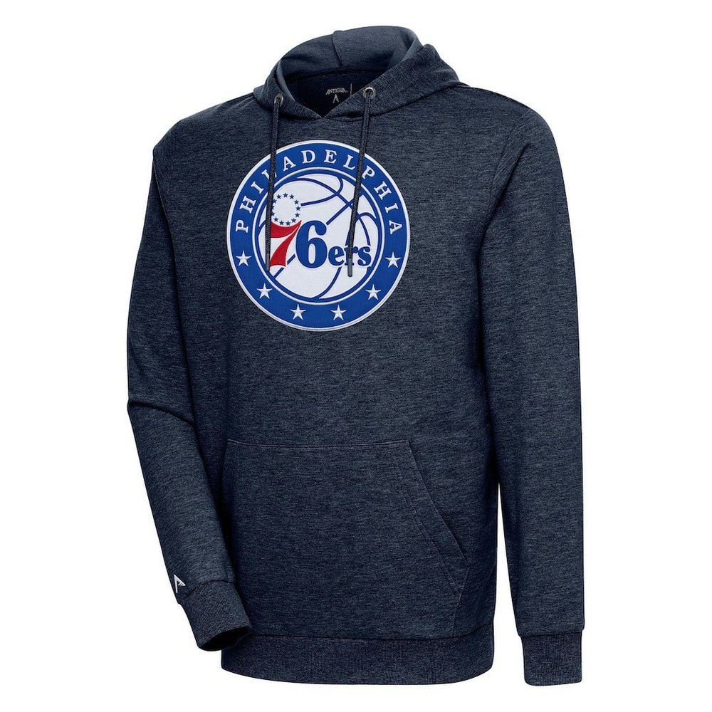 Philadelphia 76ers Antigua Action Pullover Hoodie - Heather Navy outlet