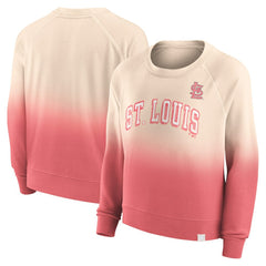 St. Louis Cardinals Women's Luxe Lounge Arch Raglan Pullover Sweatshirt - Tan/Red