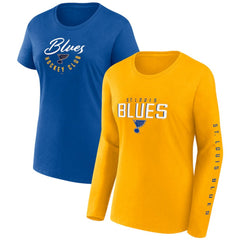 St. Louis Blues Fanatics Women's Long and Short Sleeve Two-Pack T-Shirt Set