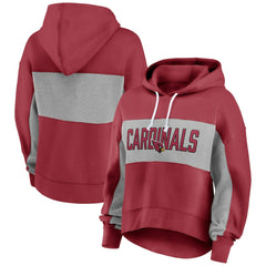 NFL Arizona Cardinals Women's Filled Stat Sheet Lighweight Modest Crop Hoodie