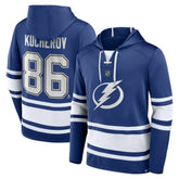 Nikita Kucherov Tampa Bay Lightning Fanatics Name & Number Lace-Up Pullover Hoodie