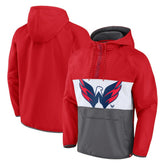 Washington Capitals Fanatics Flagrant Foul Anorak Raglan Half-Zip Hoodie Jacket