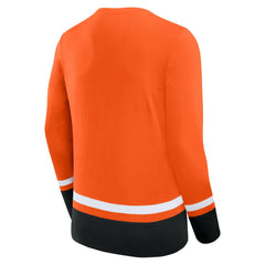 Philadelphia Flyers Fanatics Back Pass Lace-Up Long Sleeve T-Shirt