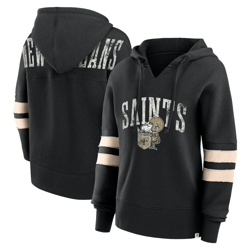 NFL New Orleans Saints Women's Bold Move Dolman V-Neck Hip HIp Hoodie