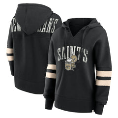 NFL New Orleans Saints Women's Bold Move Dolman V-Neck Hip HIp Hoodie