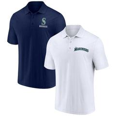 Seattle Mariners Two-Pack Logo Lockup Polo Set - Navy/White