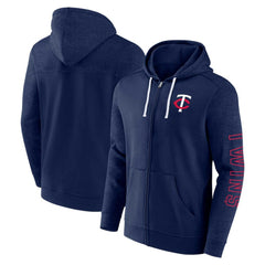 Minnesota Twins Offensive Line Up Lightweight Full-Zip Hoodie - Navy
