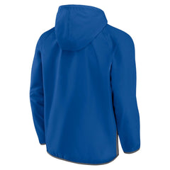 Philadelphia 76ers Anorak Flagrant Foul Color-Block Raglan Hoodie Half-Zip Jacket - Royal/Gray | Fanatics shop