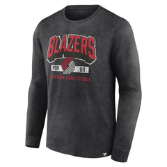 Portland Trail Blazers Front Court Press Snow Wash Long Sleeve T-Shirt - Heather Charcoal | Fanatics cheap