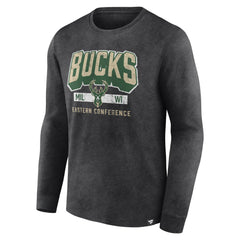 Milwaukee Bucks Front Court Press Snow Wash Long Sleeve T-Shirt - Heather Charcoal | Fanatics sale
