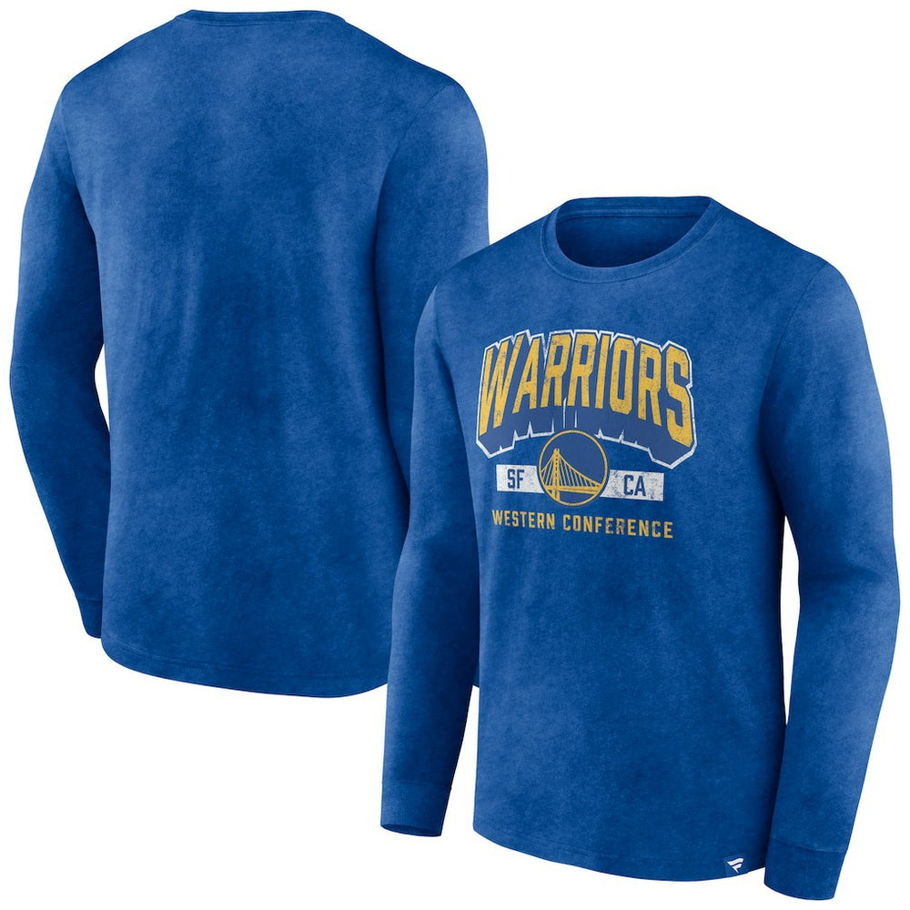 Golden State Warriors Front Court Press Snow Wash Long Sleeve T-Shirt sale - Heather Royal | Fanatics on sale